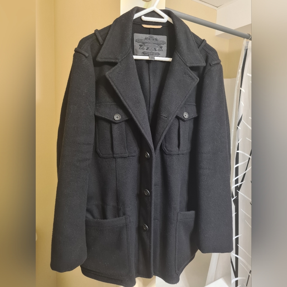 Men's Banana Republic Black 100% Wool Coat